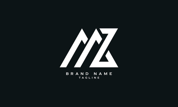 MBZ, MZB, MZ, ZM, Abstract initial monogram letter alphabet logo design