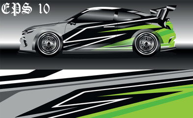 Obraz premium Car wrap design. Livery design for racing car. sedan, hatchback. vector format.