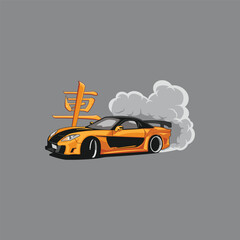 Sports Car Vector Illustration Art