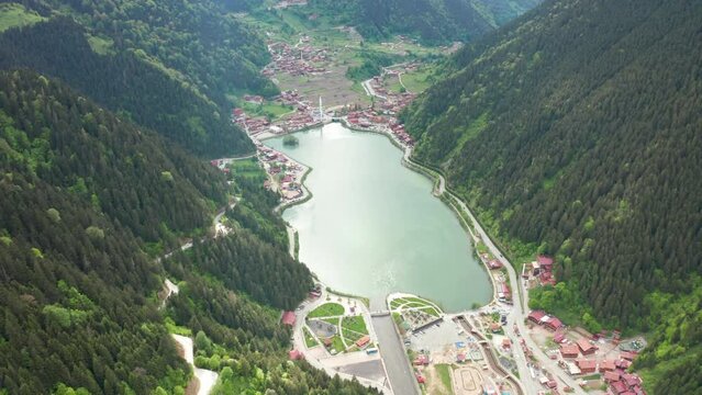 Uzungol Rize  aerial drone footage, Turkey, oe01