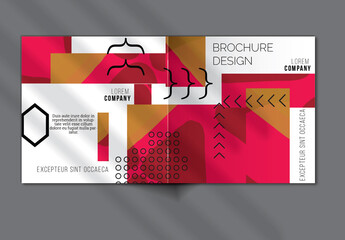 Brochure Cover Layout Set Geometric Shapes and Abstract Bright Rectangles on White