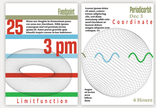A4 Flyer 3D Geometric Wireframe Shape Simple Layout Science Event