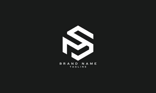 MCS, MS, SM, Abstract initial monogram letter alphabet logo design