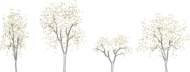 Cute minimalistic tree illustration vector sketch