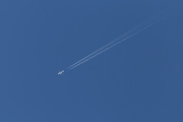 aircraft flying in a clear blue sky