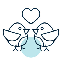 Love birds vector icon. Couple in love symbol
