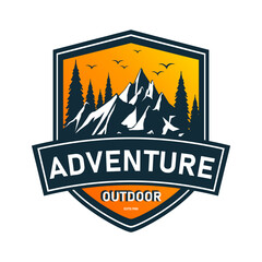 hiking adventure logo vector design
