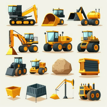 construction icons set IA