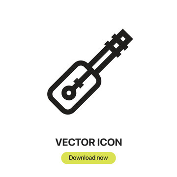 guembri icon vector. Linear style sign for mobile concept and web design.guembri symbol illustration. Pixel vector graphics - Vector.
