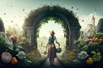 person in the park with a lantern