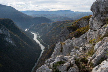 Fototapeta na wymiar Vrbas river canyon near Banja Luka known as Tijesno canyon, Bosnia and Herzegovina