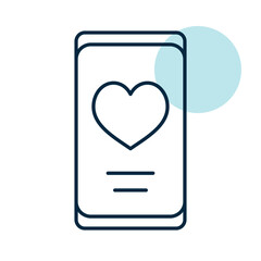 Heart smartphone icon, romantic telephone call