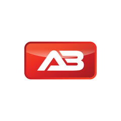 AB Initial Letter Rectangle Shape Logo Template