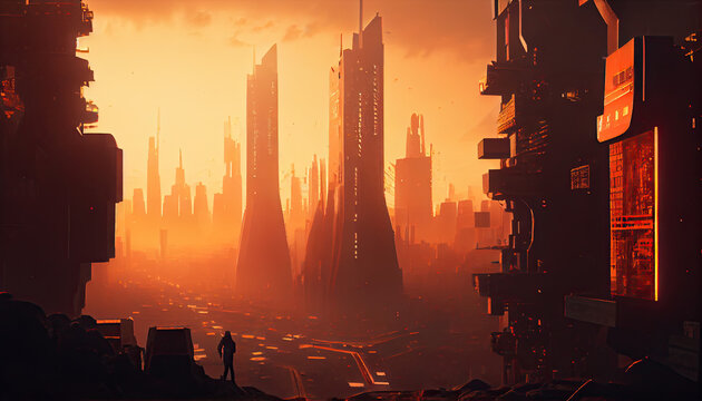 Cyberpunk wallpaper, Generative AI