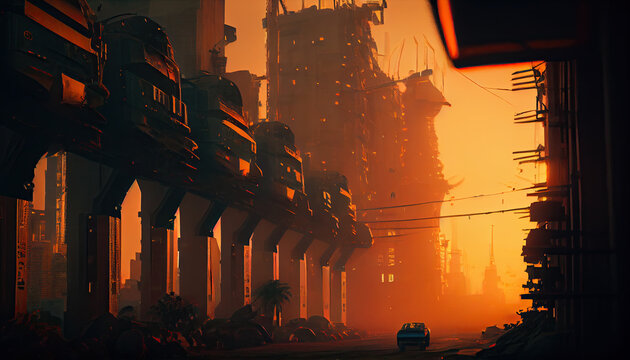 Cyberpunk wallpaper, Generative AI