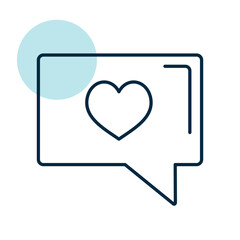 Text bubble with heart icon. Happy Valentines Day