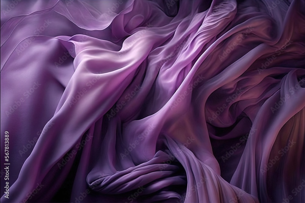 Aufkleber an abstract painting of a purple and pink fabric with a black background and a black frame around th