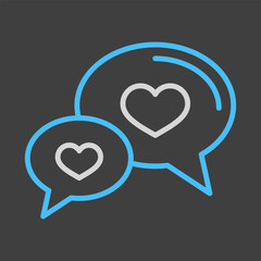 Speech bubbles heart icon. Happy Valentines Day