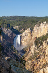 Scenic Yellowstone Falls Landscpae in Yellowstone National Park Wyoming in Autumn