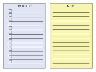 to-do list and notebook template notebook page isolated on the grey Business organizer vector illustration