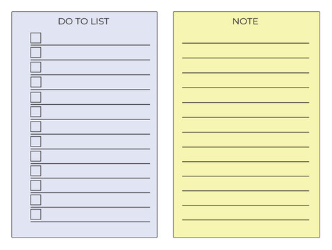to-do list and notebook template notebook page isolated on the grey Business organizer vector illustration
