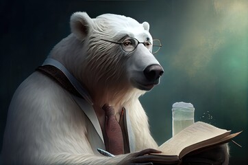 Polar Bear Teaching At An Ivy Leauge University Generative AI