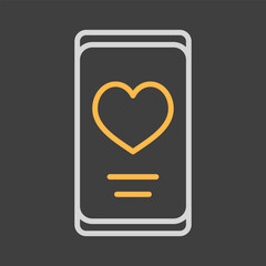 Heart smartphone icon, romantic telephone call