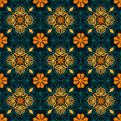 Seamless pattern decorative, flower pattern in vintage mandala style for tattoos, fabrics or decorations and more	