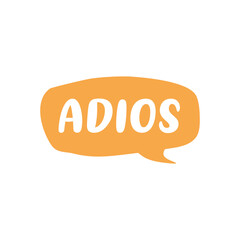 Adios Letter in Hand Drawn Speech Bubble Vector Template