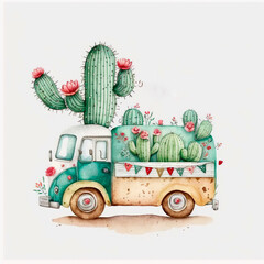 Cactus Watercolor Art