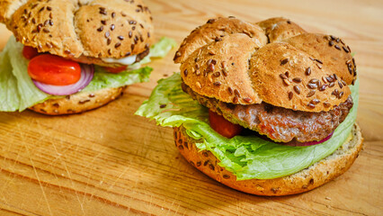 Beef meat in bun