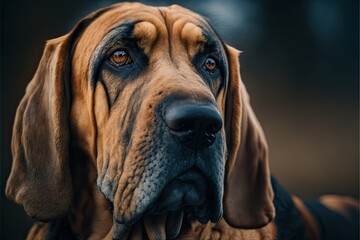 Bloodhound portrait - obrazy, fototapety, plakaty