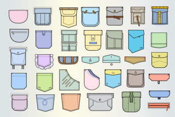 Set of pockets for clothes.
