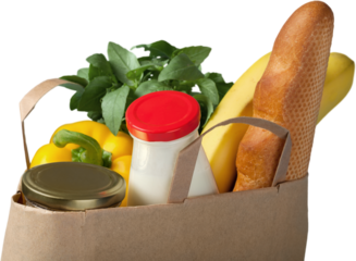 Bag full of groceries