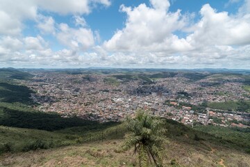 Fototapeta na wymiar City of Poços de Caldas. Aerial view of from the Serra de São Domingos, Minas Gerais, Brazil.