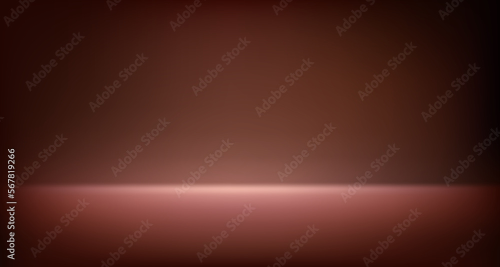 Aufkleber Abstract illuminated empty brown room. Design template. 3d vector background
