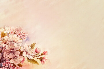 Fototapeta na wymiar Sakura flower pink background, Beautiful nature spring, cherry blossom flowers, for background or copy space for text, ai generated