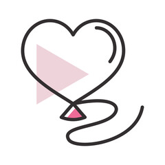 Balloon in the form of heart vector icon