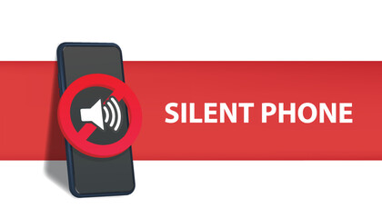 No sound phone or Silent phone - obrazy, fototapety, plakaty