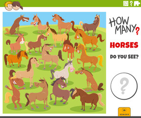 counting cartoon horses farm animals educational game