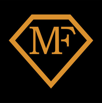 M F letter luxury gold logo template	