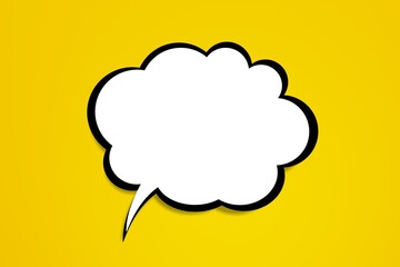 Speech bubble illustration on color background, speaking concept