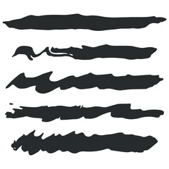 Wave brushes vector set isolated on a white background.