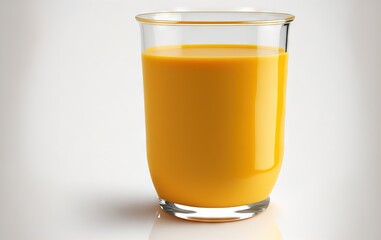 tumbler of orange juice. A single image on a white backdrop. Generative AI
