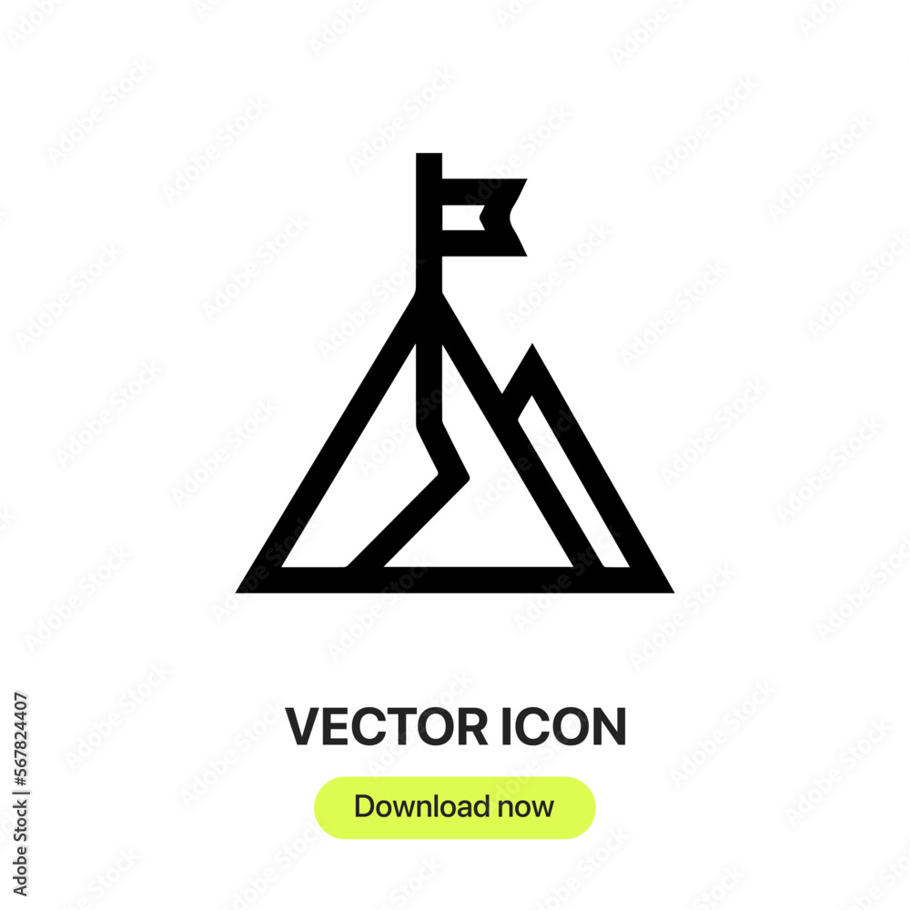 Poster goal icon vector. linear style sign for mobile concept and web design. goal symbol illustration. pix
