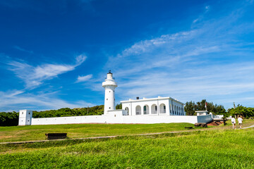 Beautiful view of Eluanbi Lighthouse in Kenting National Park, Pingtung, Taiwan. it's one of...