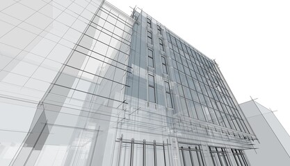 Architecture building 3d illustration