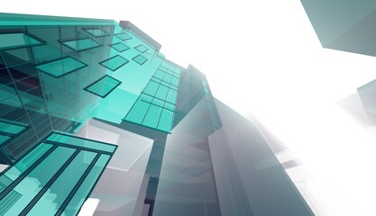 Obraz premium Architecture building 3d illustration