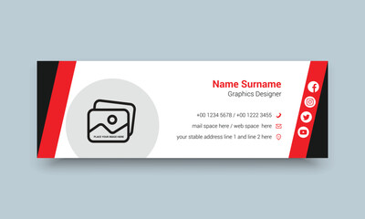 Fototapeta premium email signature personal or company and social media template