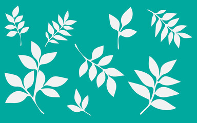 leaves, white leaves, pattern of leaves, jungle, nature, flowers, branch, tree, pattern, icon, overlay, sequence of leaves, minimalist, succulent
